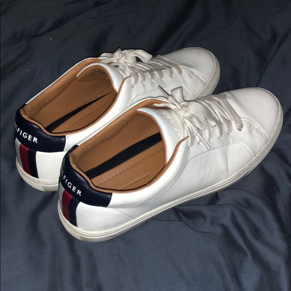 Tommy Hilfiger White Leather Sneakers (Size: 10)